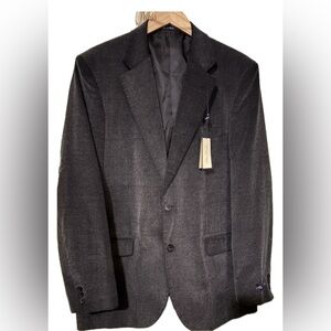 Alan Flusser Charcoal Grey Corduroy Sports Coast Blazer Jacket SZ. 42 Long NWT